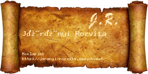 Járányi Rozvita névjegykártya